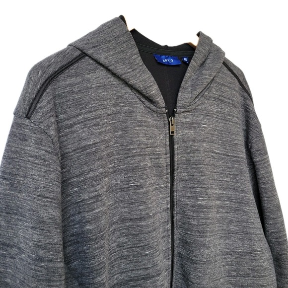 Apt. 9 Jacket Women's Size XXL Black Grey White Zip-Up Hoodie With  Pockets - Picture 2 of 5